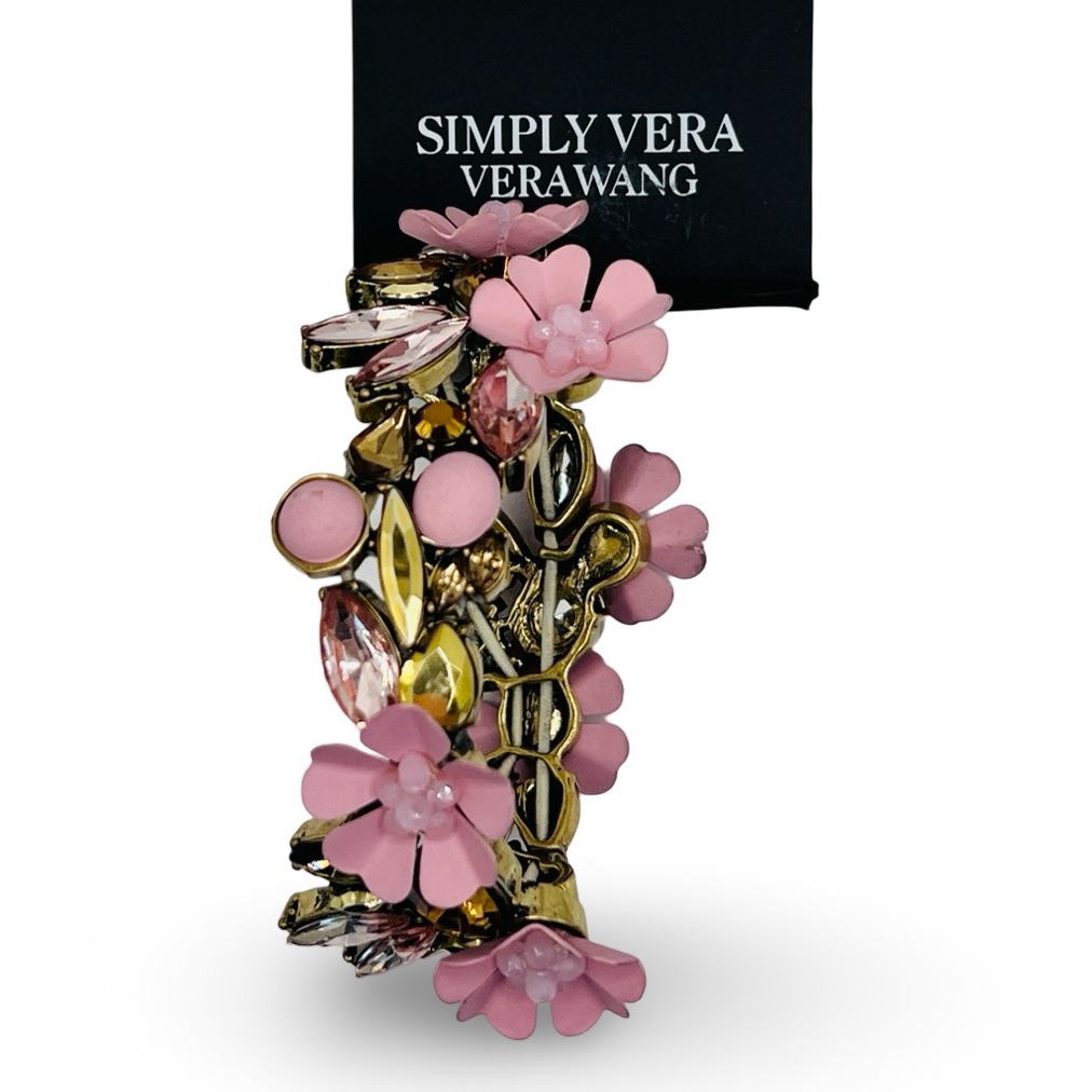 Vera Wang - Bracelet - Pink Flowers With Rhinestones 12$